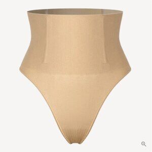 NWT The Comfy Co Every-Day Tummy Control Thong in Beige